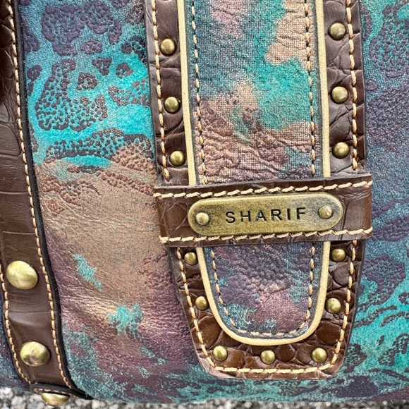 Sharif Studio Multicolor Embossed Leather & Fabric Shoulder Bag - Picture 10 of 17